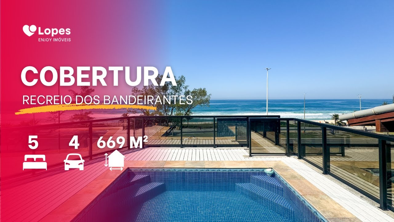 Cobertura á venda | Recreio dos Bandeirantes | 5 Quartos | 4 Vagas
