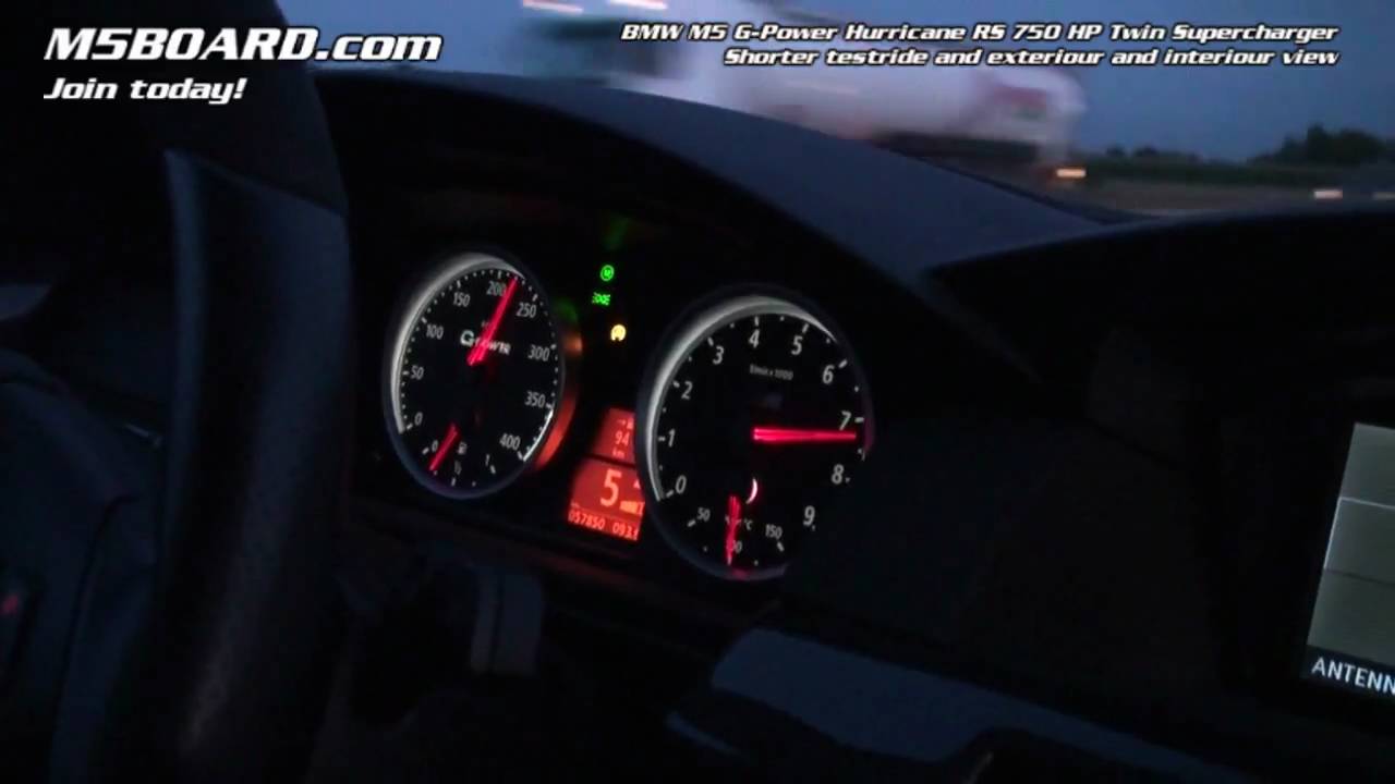 HD: Обзор автомобиля-рекордсмена G-Power Hurricane RS BMW M5 и более короткий тест-драйв: M5BOARD...