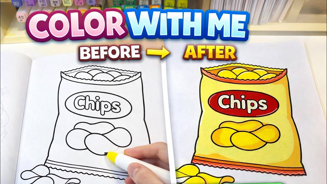 Color With Me （No Talking)｜Chips | Relaxing Coloring ASMR