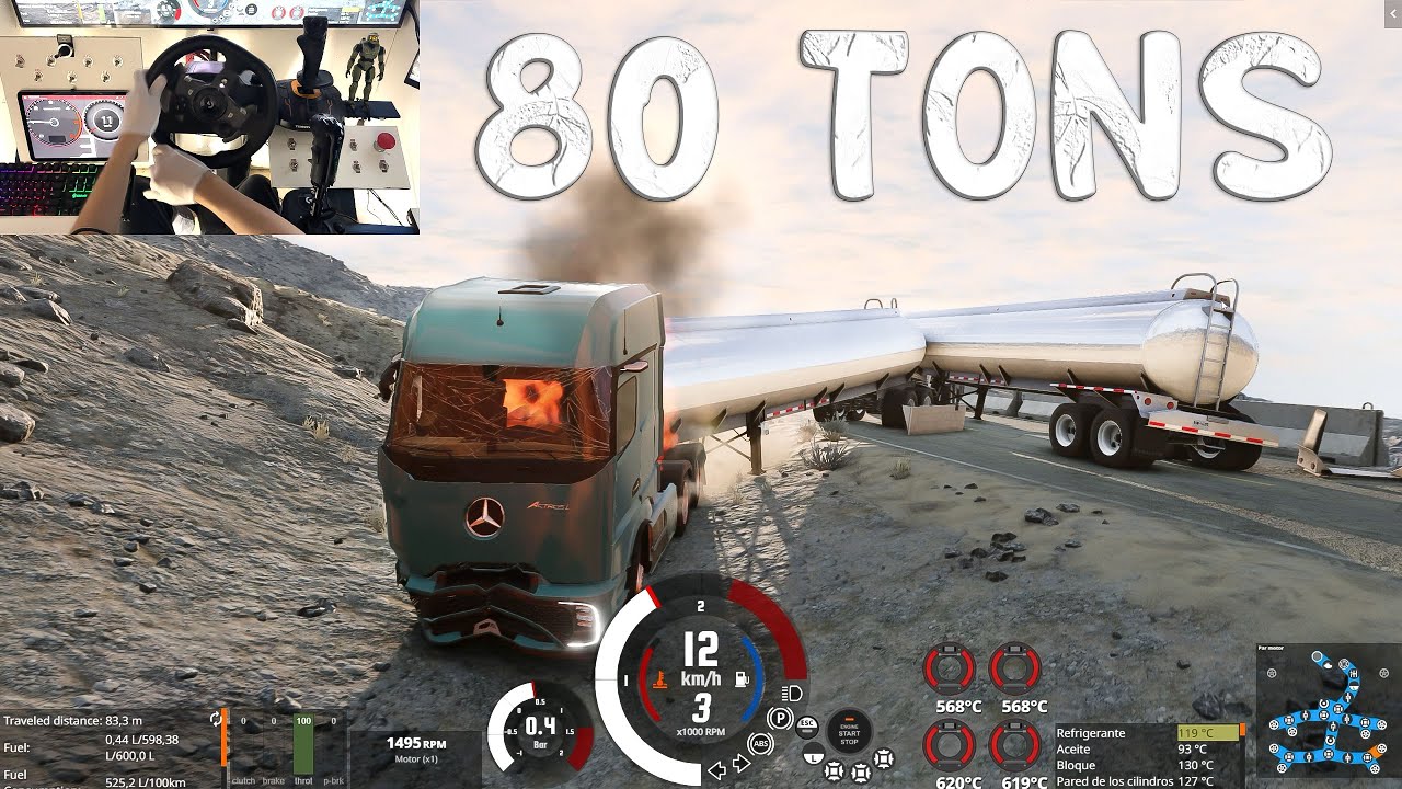 BeamNG.Drive | We're back with chaos! Mercedes Benz weighing 80 tons| Logitech g920 relaxing drive