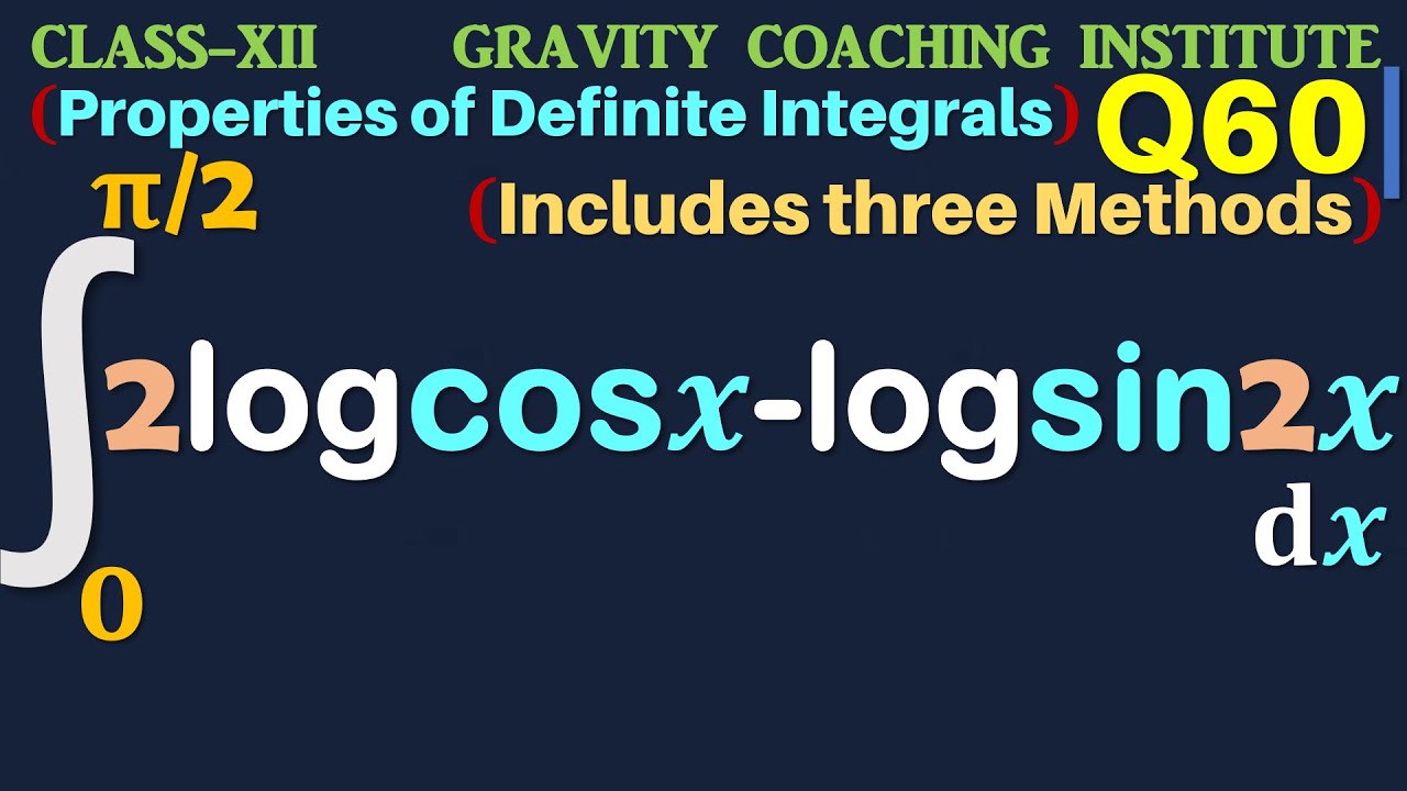 Q60 | Integral 0 to pi/2 2 log cos x - log sin 2x dx | Integrate 2 log cos x - log sin 2x dx from 0