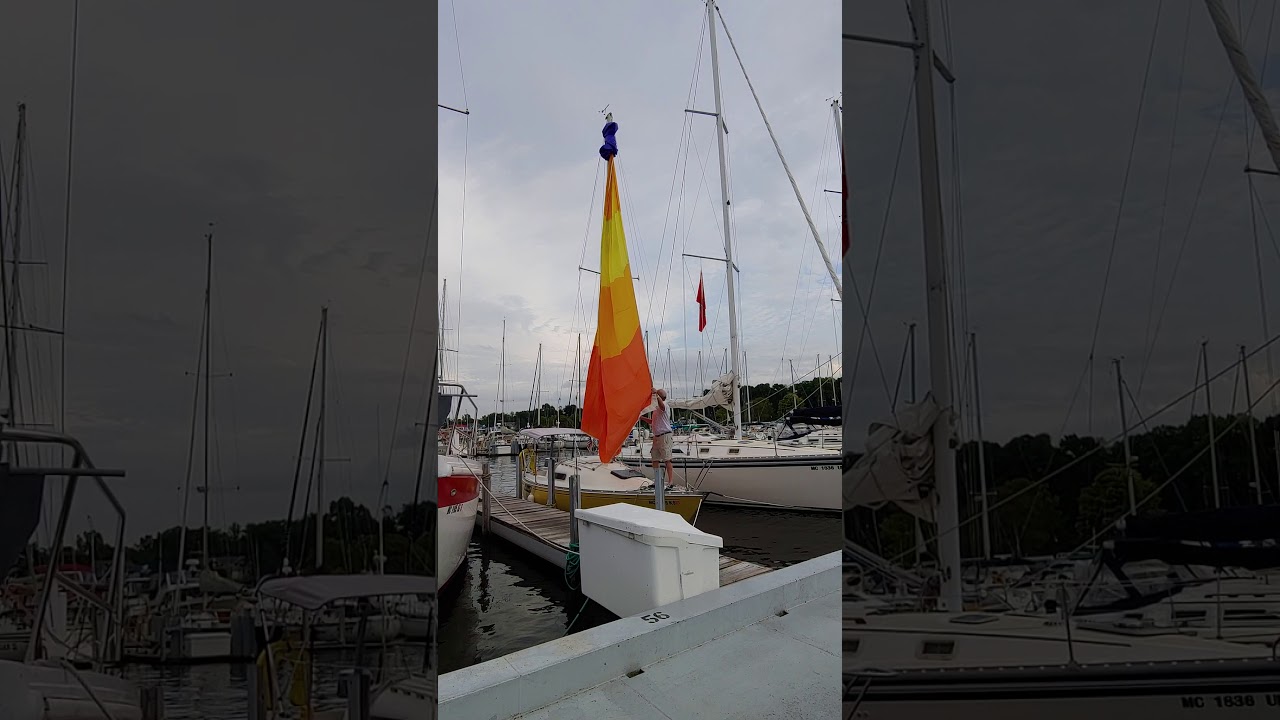 DIY Spinnaker Sock Dock-Side Test