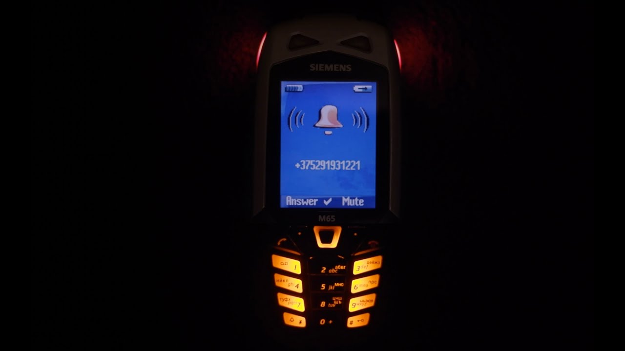 Siemens M65 night call. Backlight in the dark