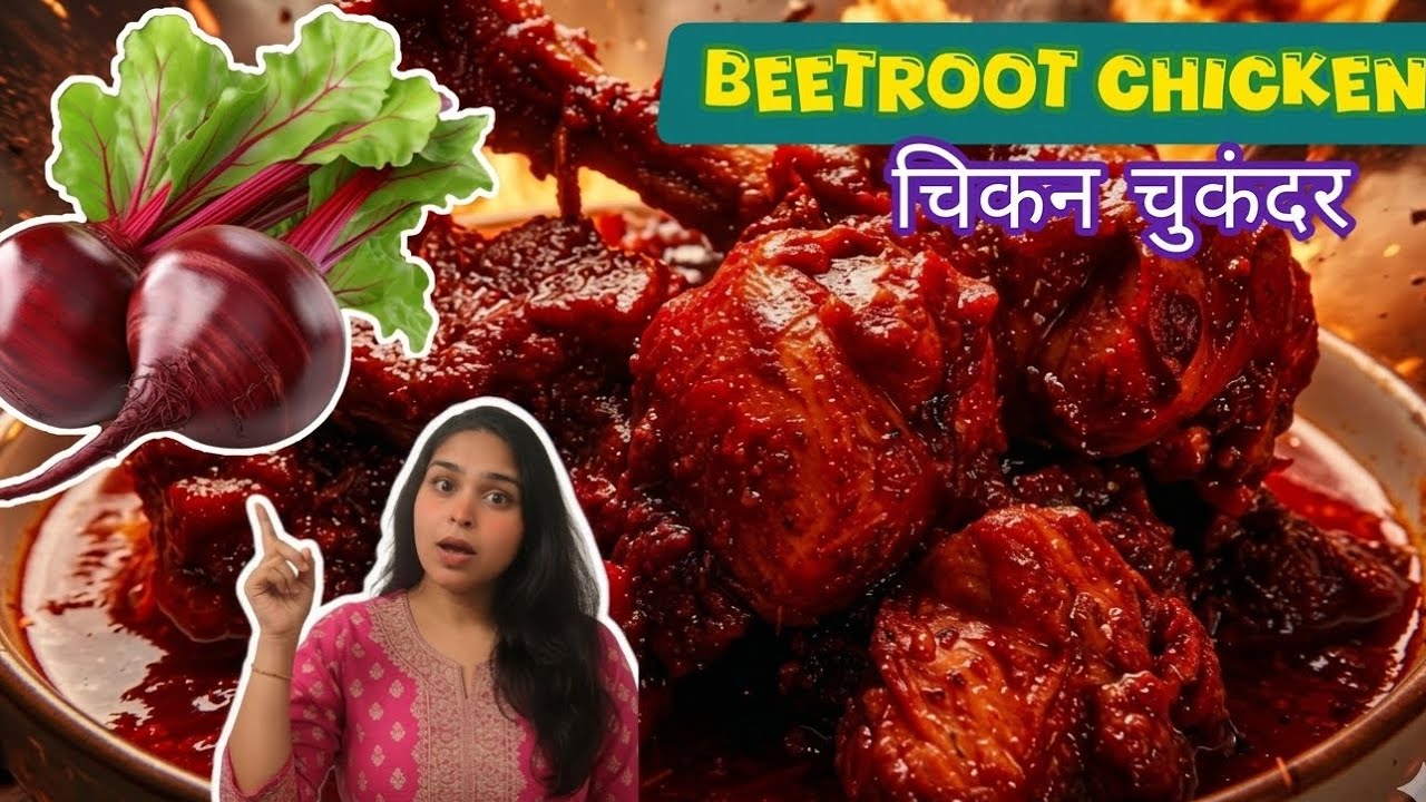 स्वादिष्ट चुकंदर चिकन|'हेल्दी और यूनिक चुकंदर चिकन| Beetroot Chicken Curry' Rabiya food studio