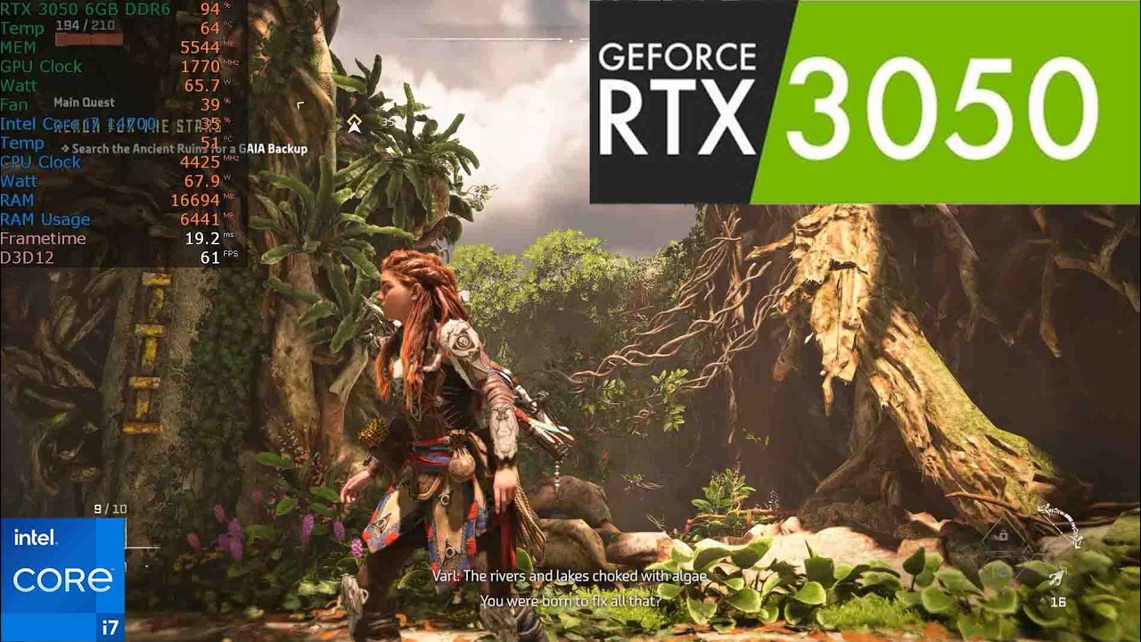 Horizon Forbidden West на RTX 3050 6GB | 1080P | DLSS