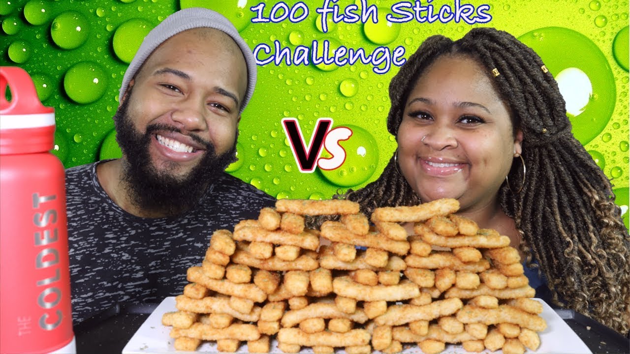 100 Fish Sticks in 10 Minutes Challenge! Husband & Wife