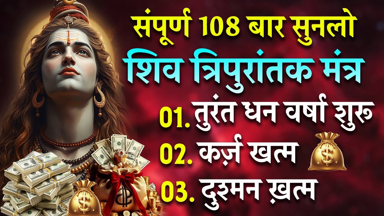 संपूर्ण 108 बार सुनलो शिव त्रिपुरांतक मंत्र | धन, वैभव और शक्ति का चमत्कारी स्रोत 💎 #shivmantra