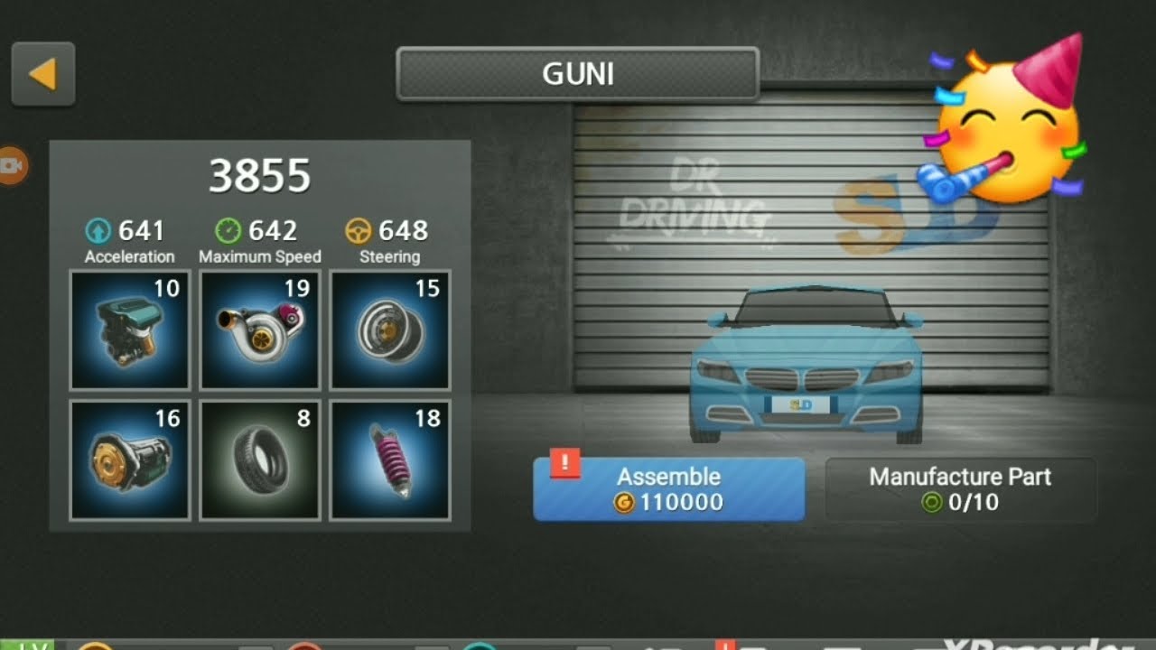 Dr driving 2|finally i got the guni🥳🥳 | new blue engine(10)🤣🤣|lets see my topracer record
