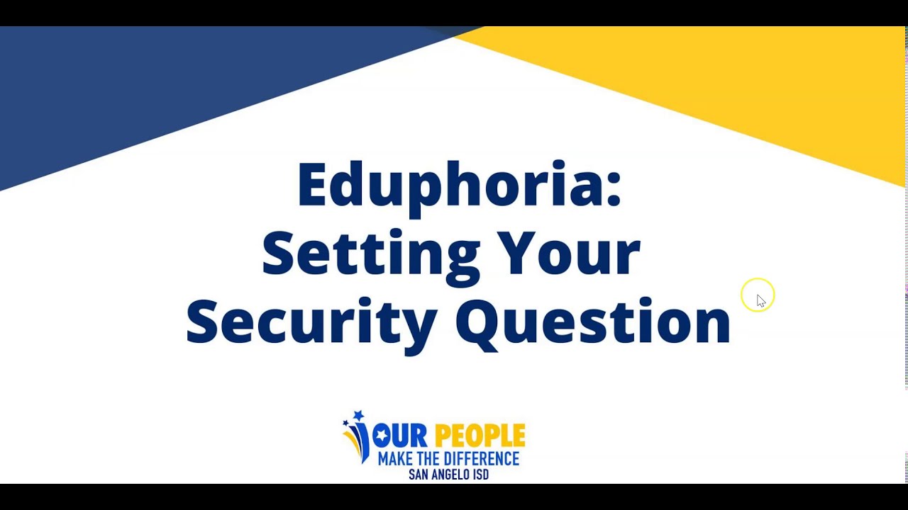 Setting Up Your Security Question