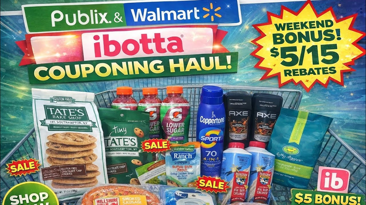 Publix & Walmart Ibotta Haul | Weekend Bonus!! | Great Food Deals🔥🔥 #couponing #publix #walmart 