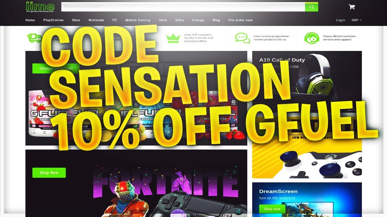 I HAVE MY OWN GFUEL DISCOUNT CODE SENSATION 10% OFF LIMEPROGAMING.COM