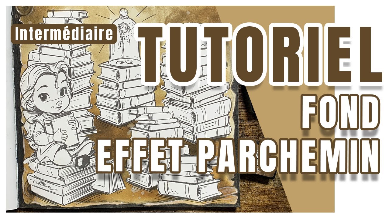 Tutoriel Coloriage // Fond parchemin aux encre en pad  - Coloriage pour adulte