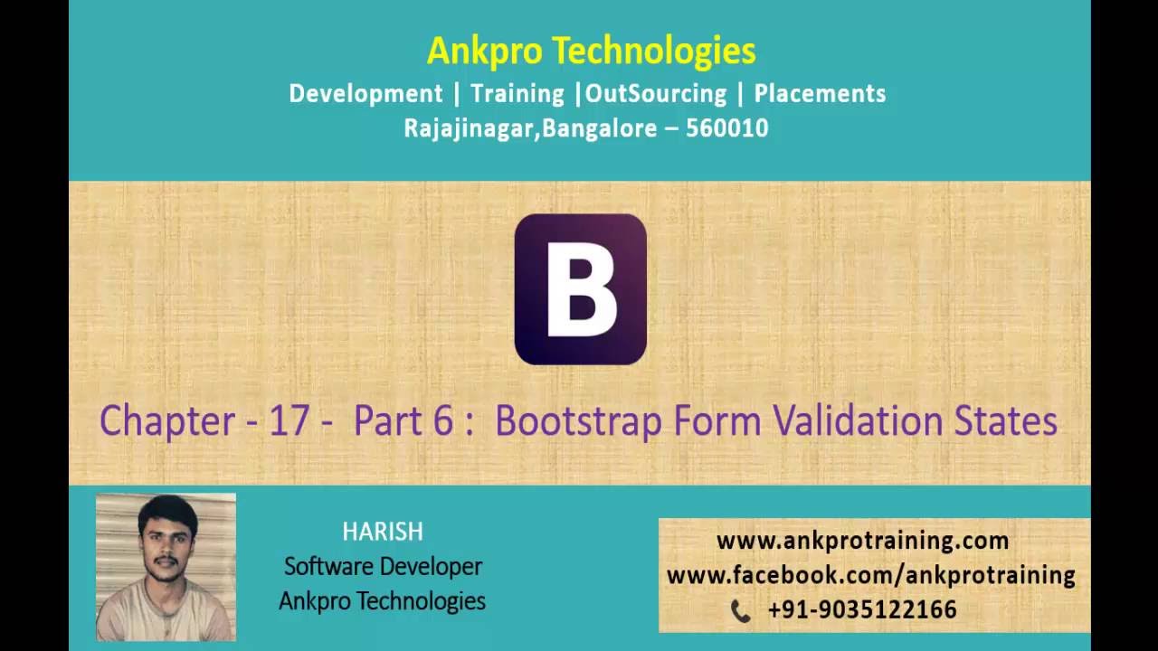 Bootstrap Chapter 17 - Bootstrap Form Validation States Part 6