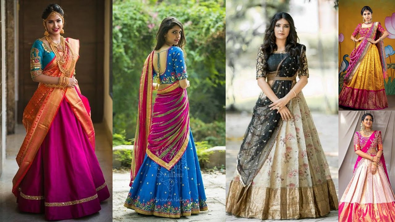 Lehenga Half Saree Design collections || Trendy Models || Latest Color Combinations
