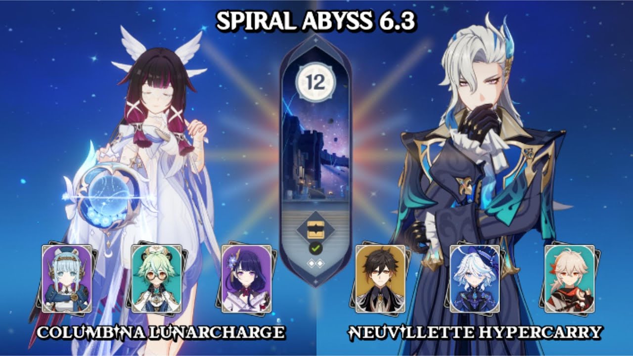 Columbina Lunar Charge & Neuvillette Hypercarry | Spiral Abyss Floor 12 | Genshin Impact 6.3