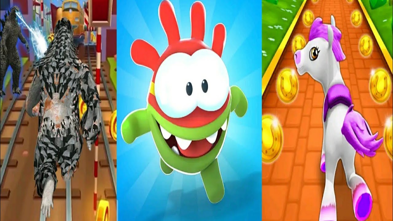Om Nom: Run VS Pony Run Magical Horse Runner VS Monster Smash Run Evolution Gameplay