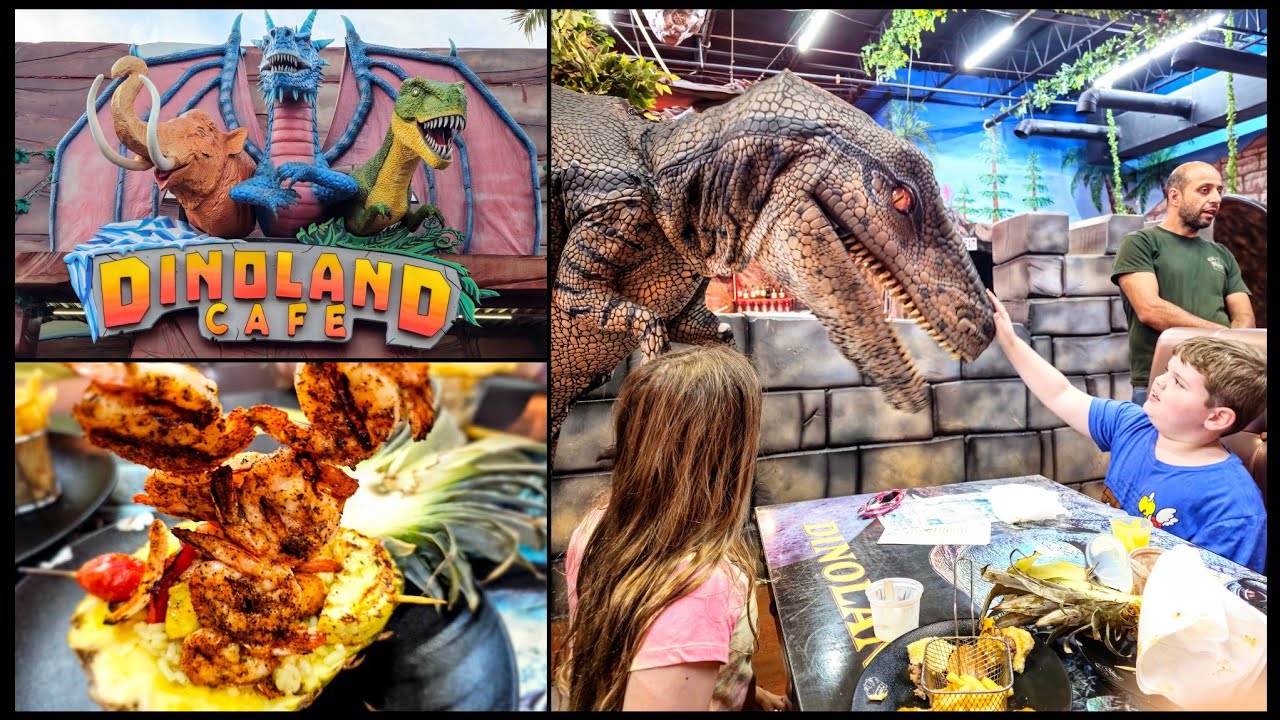 Dinosaur Themed Restaurant with Raptor Meet at Dinoland Cafe in Myrtle Beach
