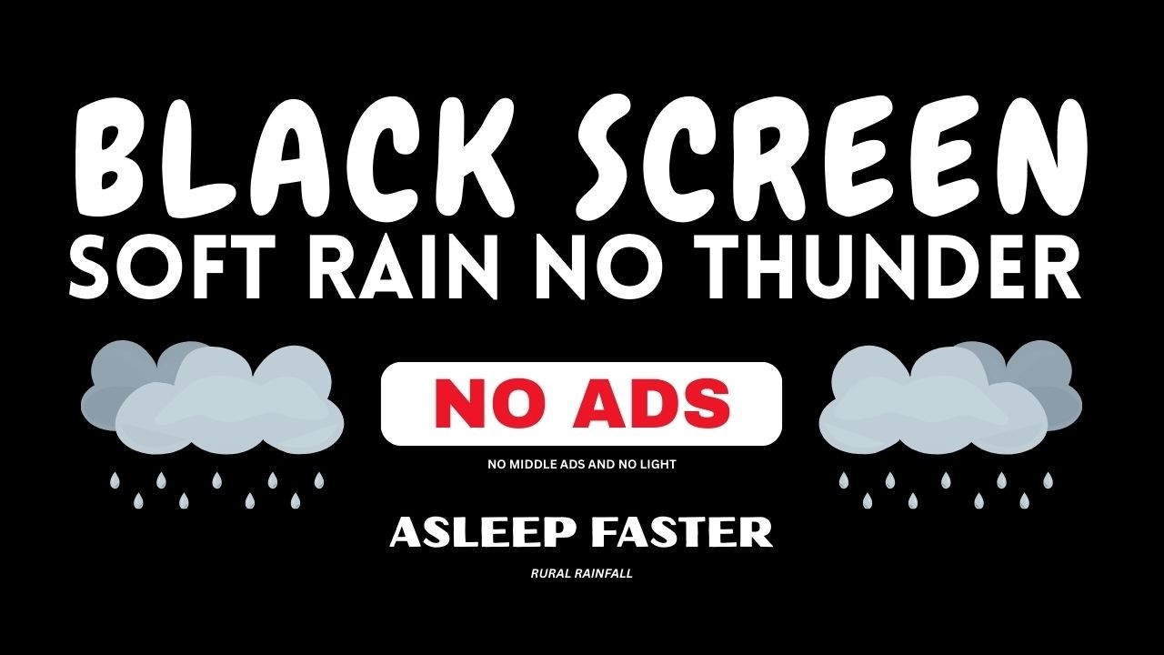 🔴 Heavy Rain NO Thunder Sounds for Sleeping, NO ADS Soft Rain for Deep Sleep. Black Screen Live 24/7