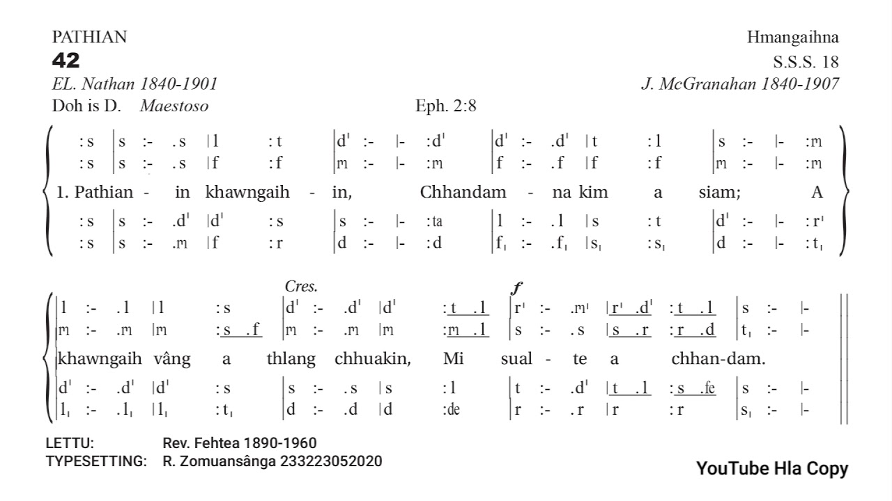 KHB 42 | Pathianin Khawngaihin | By Grace Are Ye Saved