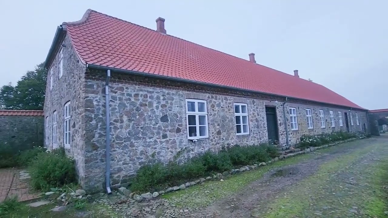 Melancholic autumn weather at the heritage country house by the Limfjorden sea in Denmark. PART 1