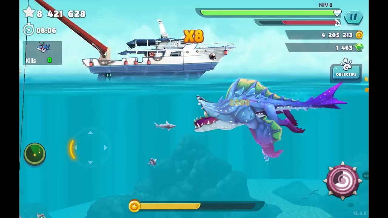 J'essaye Abysaurus 🦈👅🦖 avec vous (Hungry shark évolution)