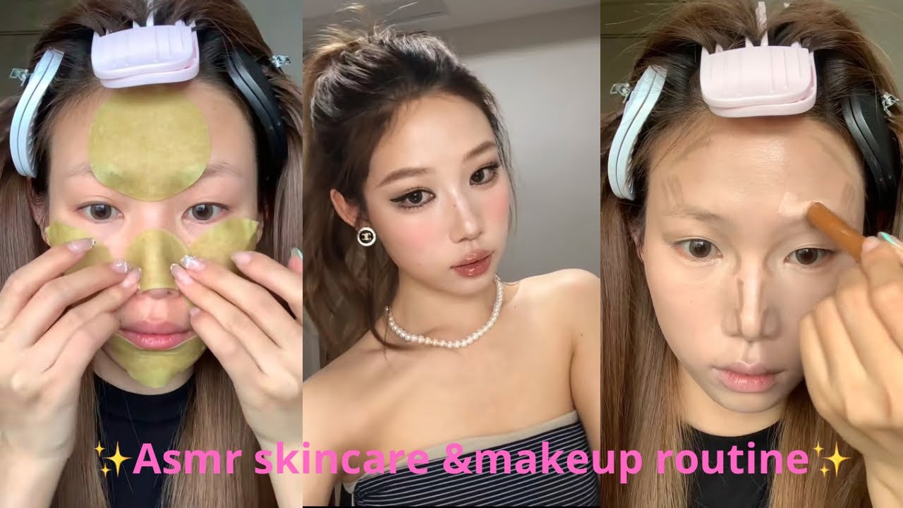 ASMR Makeup&Skincare Tutorial 🎀 Satisfying video|aesthetic ✨️💗💗💗