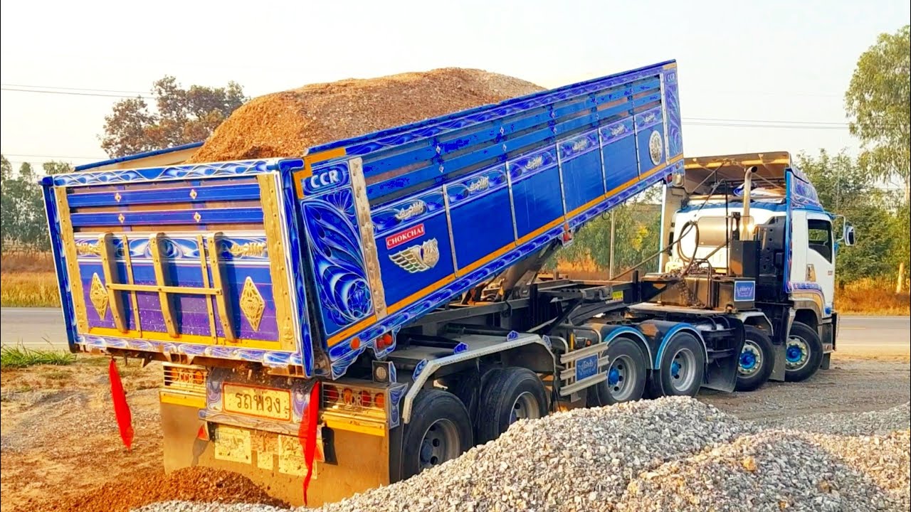 Isuzu GXZ 360 12ล้อ พิกัด50ตัน ดั้มหินคลุกสดๆจากโรงโม่หินDump trucks