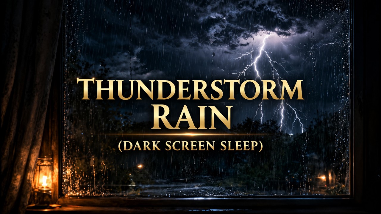4 Hours | Thunderstorm Rain Sounds for Deep Sleep | Night Rain & Thunder | #rainsounds #thunderstorm