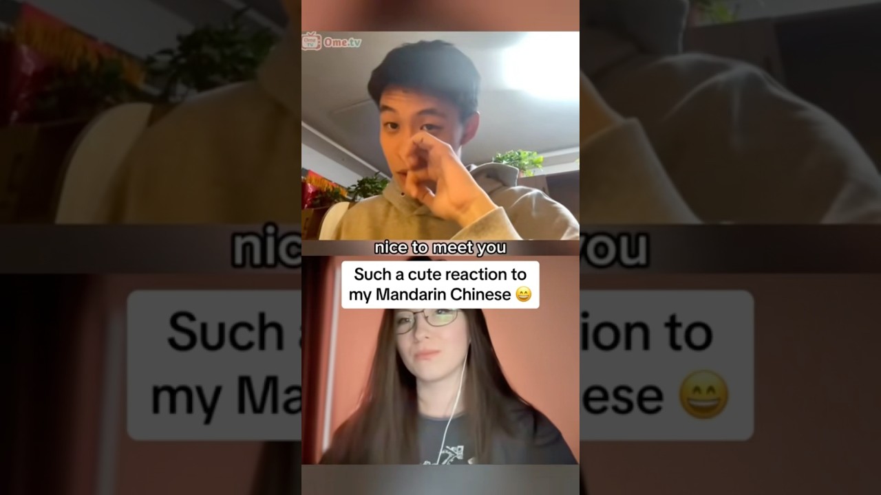 Such a cute reaction to my Mandarin Chinese 🥹 | #ometv #omegle #chinesereaction