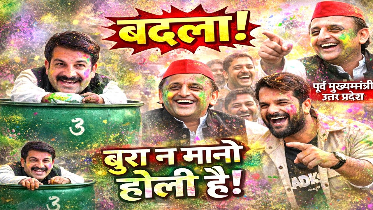 मनोज तिवारी पर पलटवार! अखिलेश यादव का ‘बुरा ना मानो होली है’ पोस्ट वायरल | खेसारी लाल भी निशाने पर?