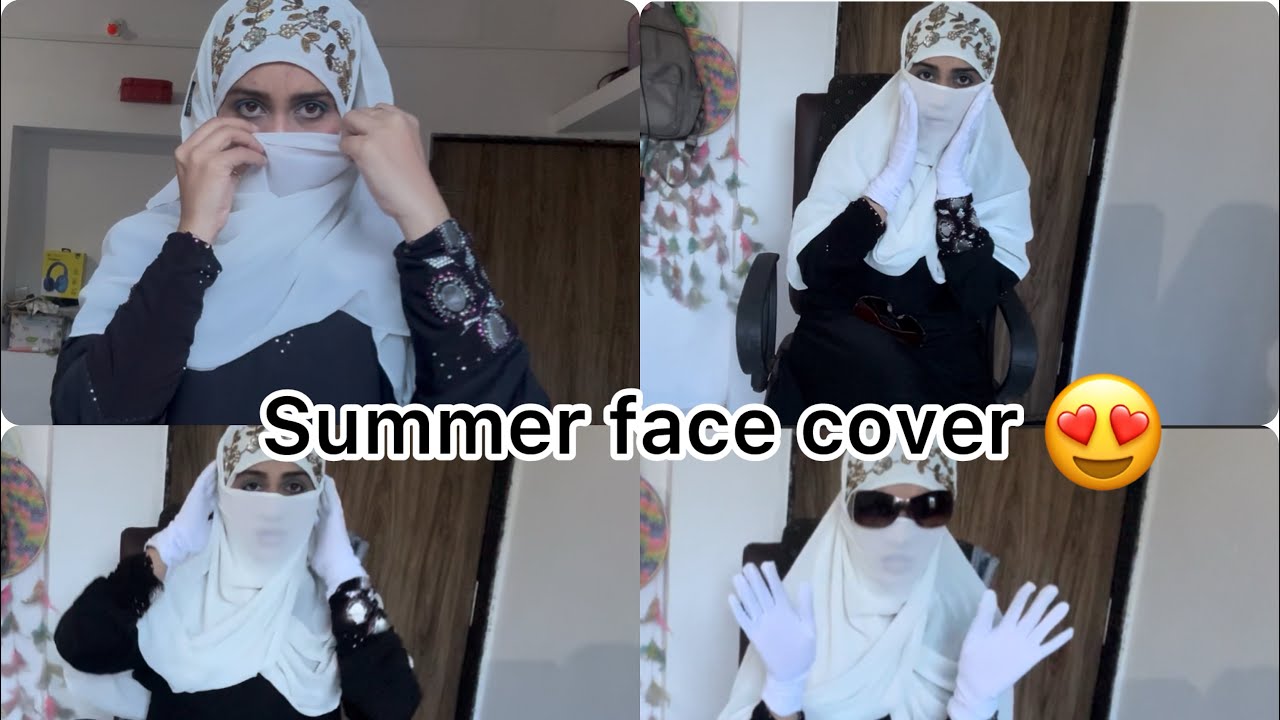 White scarf face cove 😍 gloves, for ￼ summer outing tutorials🤗