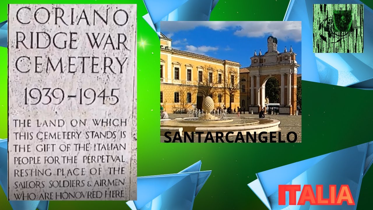 CORIANO -  Ridge War Cemetery e visitamo il centro di SANT ARCANGELO di romagna #cimiterodiguerra