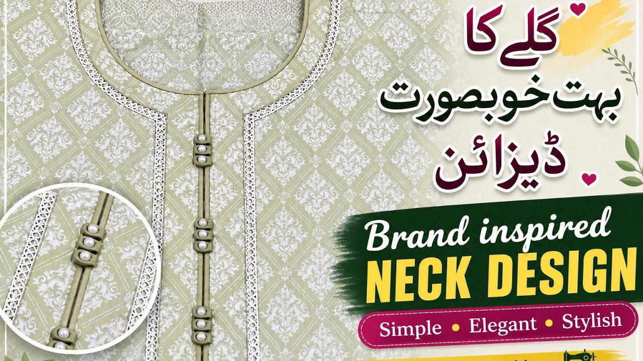 Elegant Pearl & Joint Lace Neck Design | brand inspired neck design 