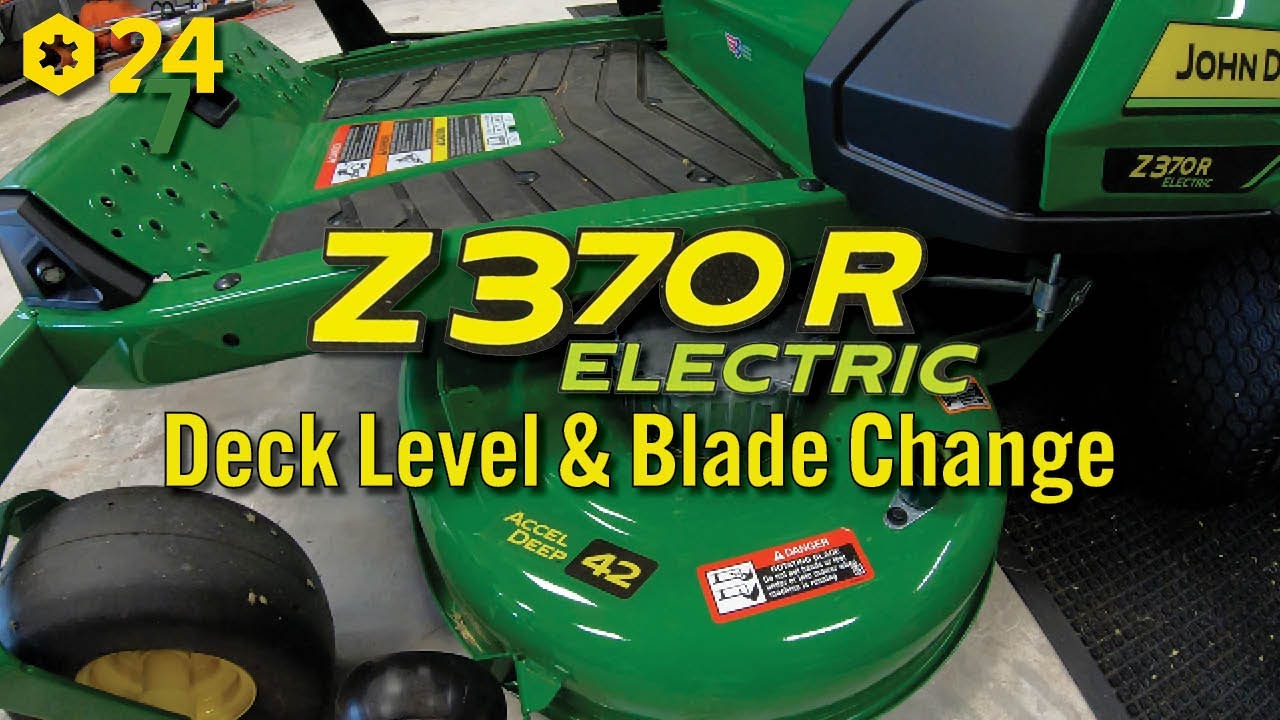 Как выровнять деку и заменить ножи на электрической газонокосилке Z370R