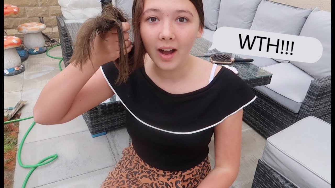 CUTTING MY TEEN DAUGHTERS HAIR - WRONG ON PURPOSE!!