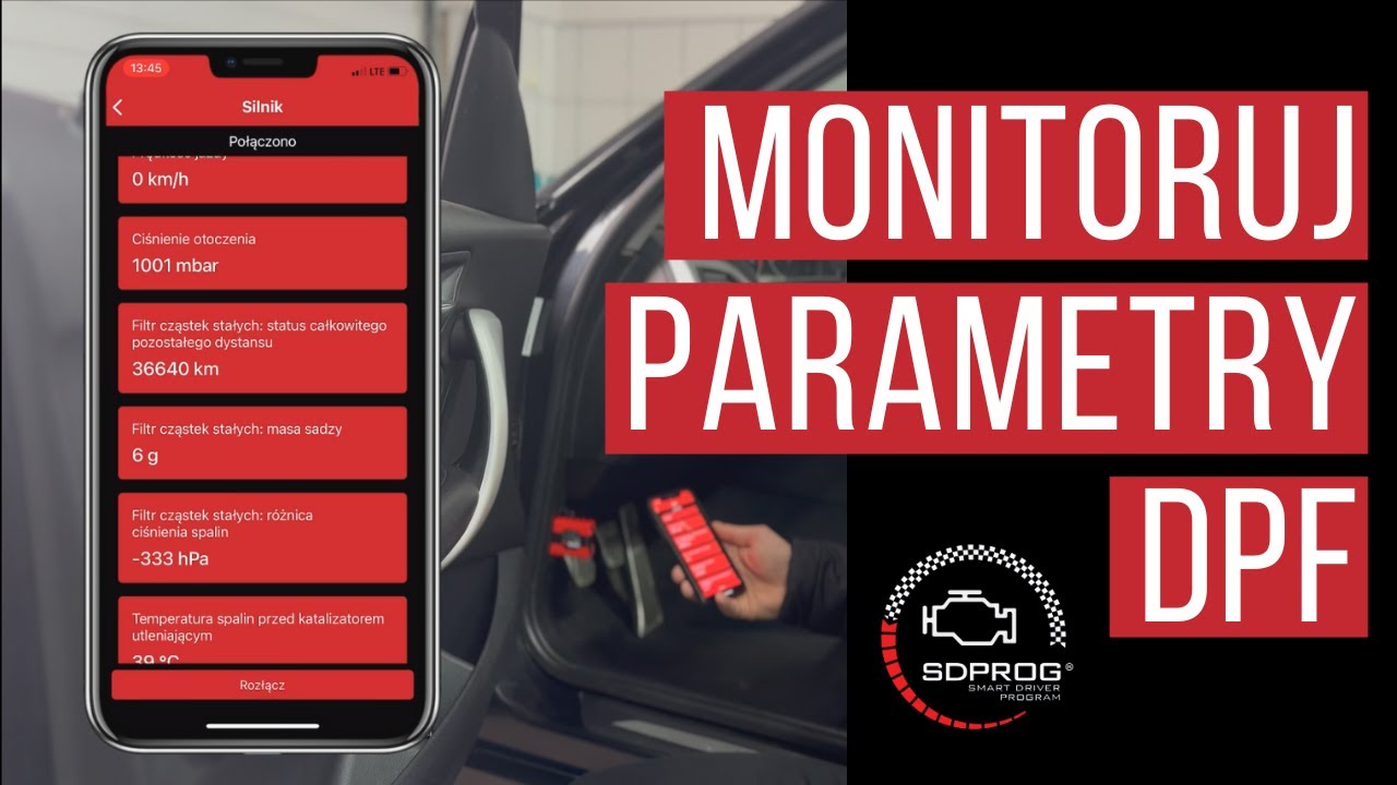 Monitoruj parametry DPF z SDPROG! | Temperatura spalin / Masa sadzy / R&oacute;żnica ciśnień