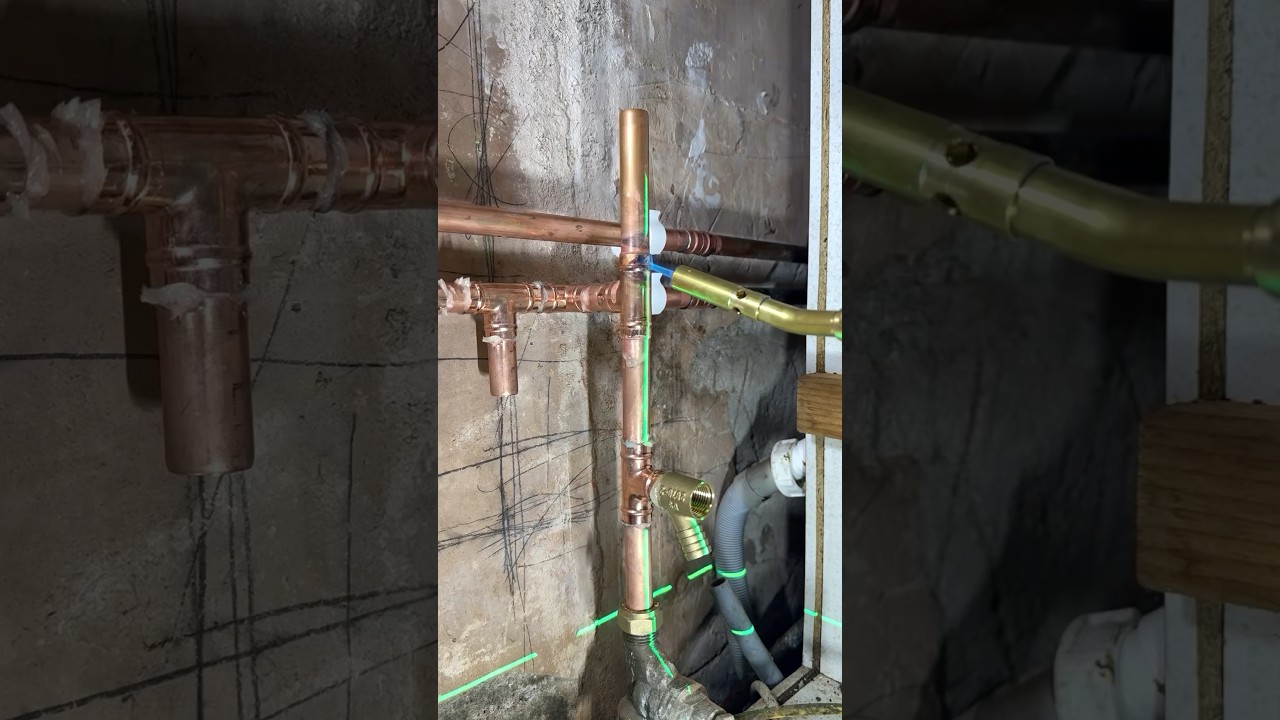 Soldering copper pipework under sink unit! #asmr #diy #howto #plumbing #tools #subscribe #shorts