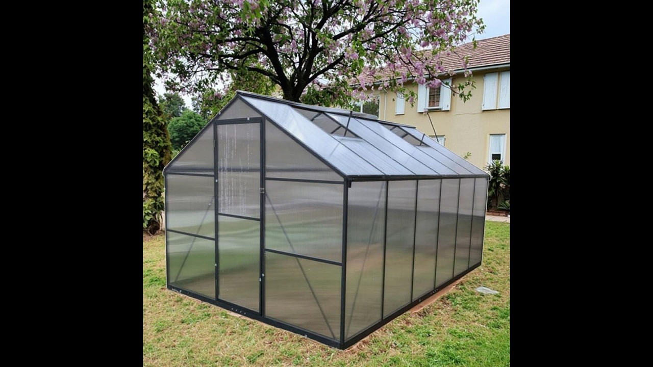 Large DIY Aluminum Polycarbonate Gewächshaus Kit – Leicht aufzubauen & begehbares Walk-in Sunroom