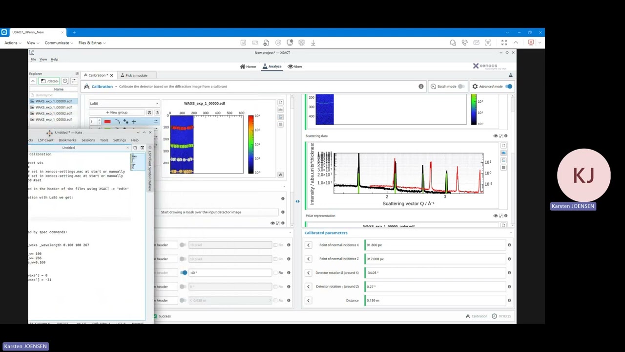 UPenn Training  Calibrating the Stationary WAXS data
