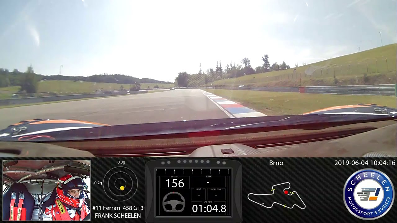 RN #1 Onboard video Brno, Ferrari  458 GT3, 02:09.552