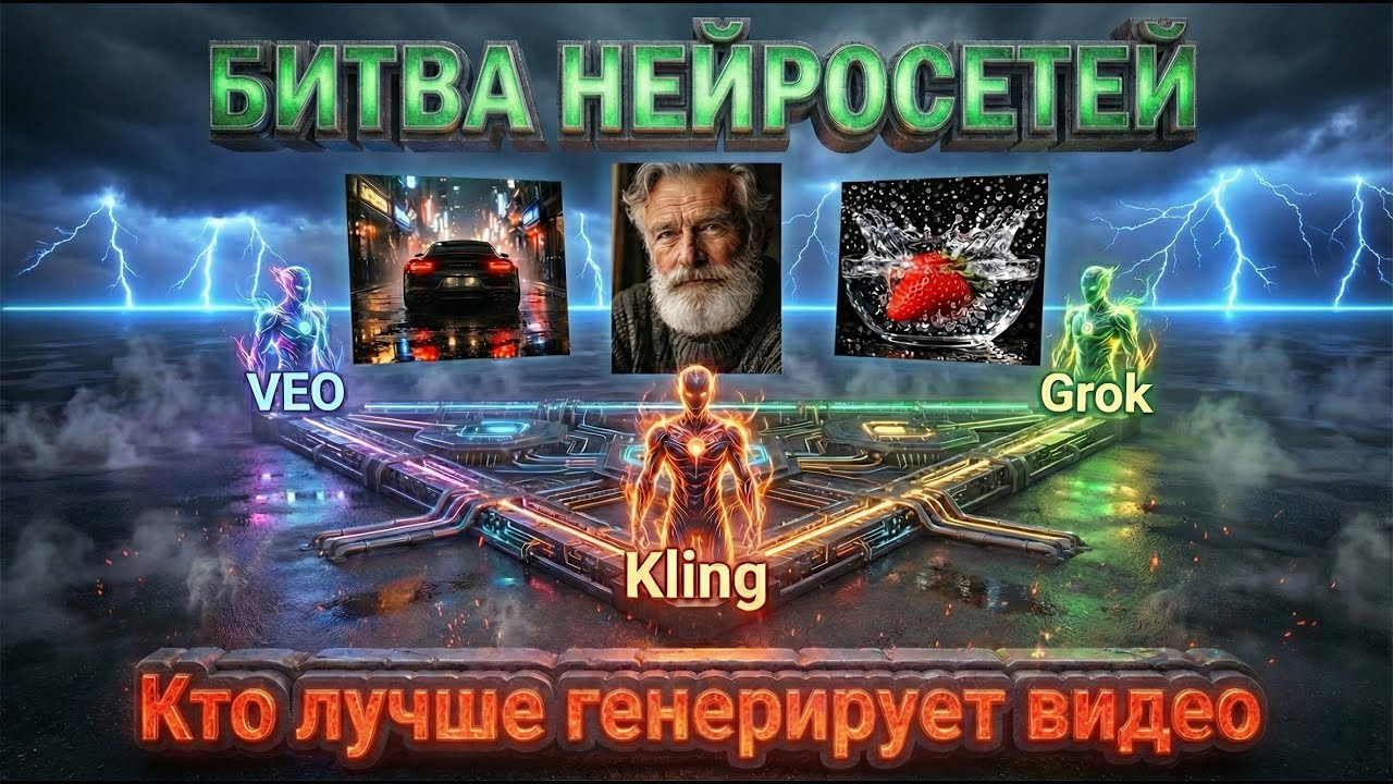 Какая нейросеть лучше подходит для генерации видео? Kling 2.6 vs Veo 3.1 vs Grok. Битва нейросетей.