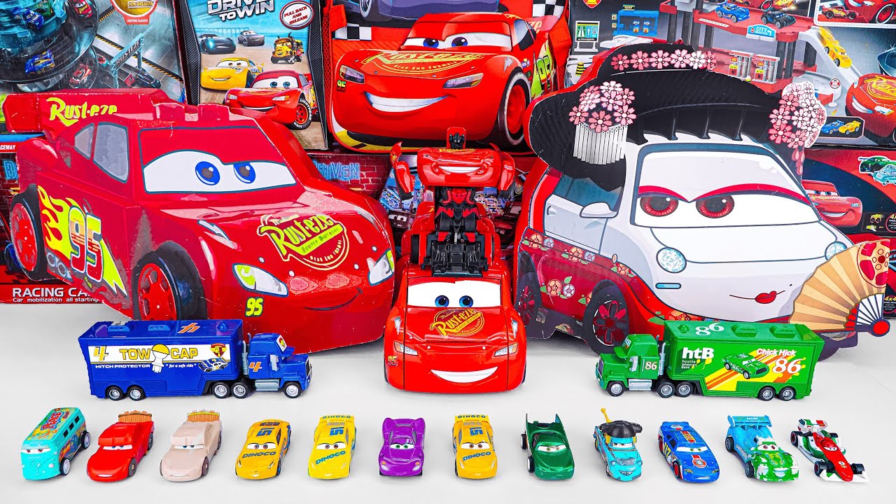 Lightning McQueen Super Unboxing 🚗💨 | Lightning McQueen, Chick Hicks, Mack, Doc Hudson, Cruz Ramirez