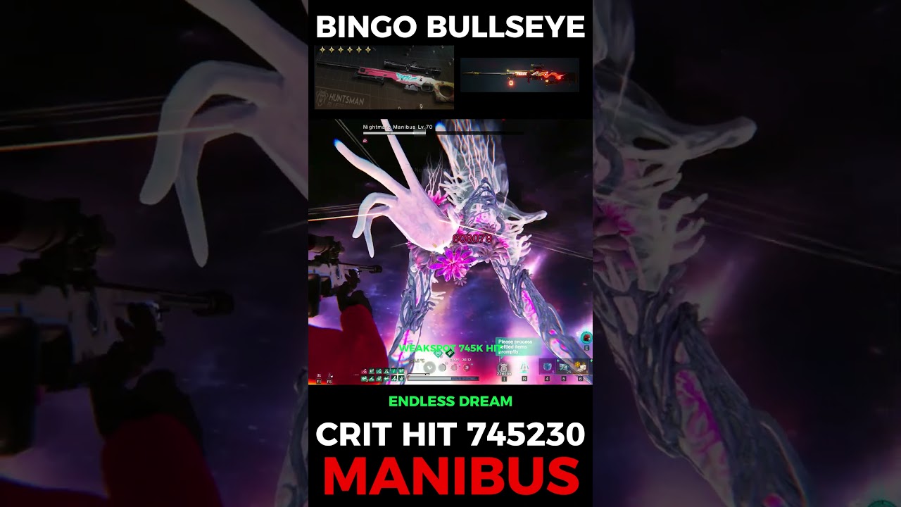 ONCE HUMAN WORLD RECORD NIGHTMARE MANIBUS BINGO BULLSEYE HIT 745K🥶#oncehuman
