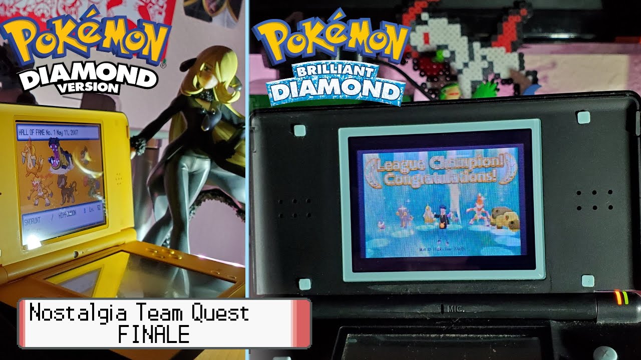591 - Shiny Team vs. Cynthia on a DS Lite!! Brilliant Diamond Nostalgia Team Quest finale