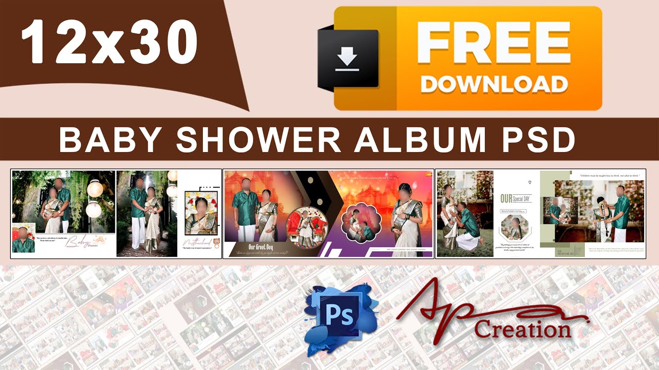 baby shower album psd free download