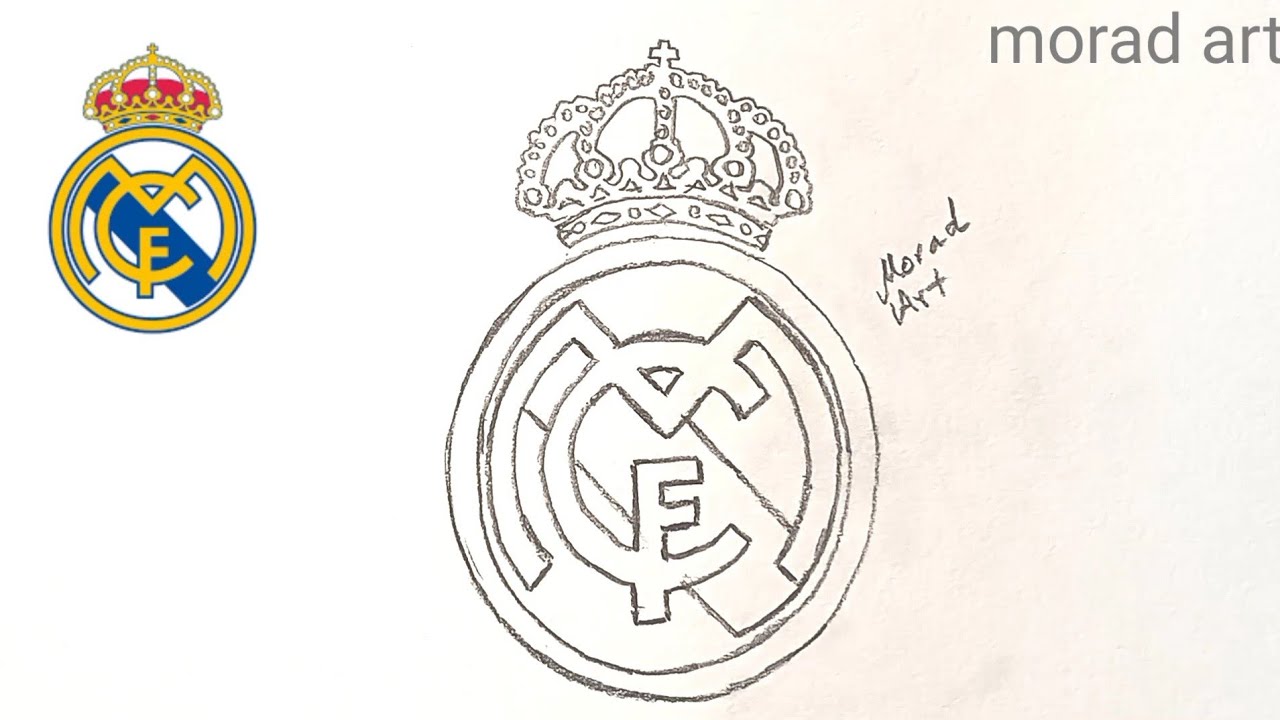 How to draw Real Madrid logo