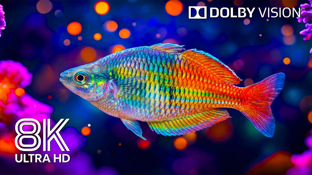 Animals of the Ocean 8K - Colorful Tropical Fish & Relaxing Blue Ocean Deep Sleep Music