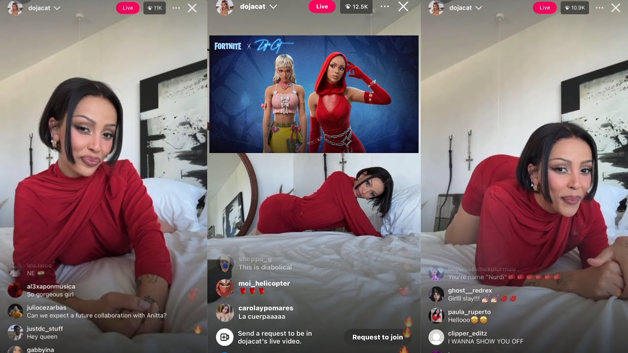 Doja Cat опубликовала свои скины для FORTNITE — Instagram Live (7 октября 2025 г.)