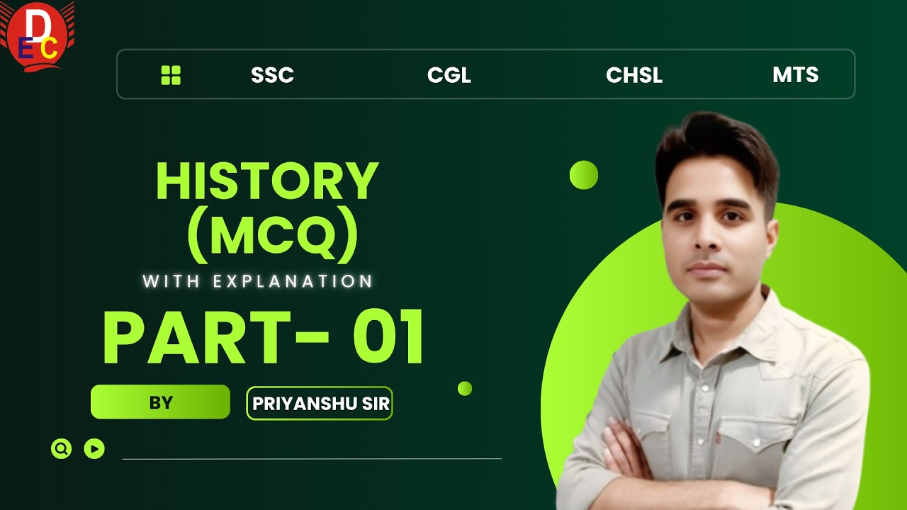 History Top 20 MCQs | Part-03 | अब History रटना छोड़ो!  | By Priyanshu Sir