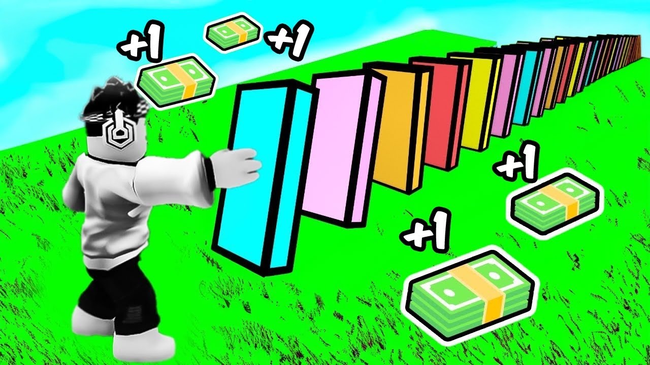 ROBLOX HER DOMİNO DEVRİLDİĞİNDE +1 PARA KAZANIYORUM